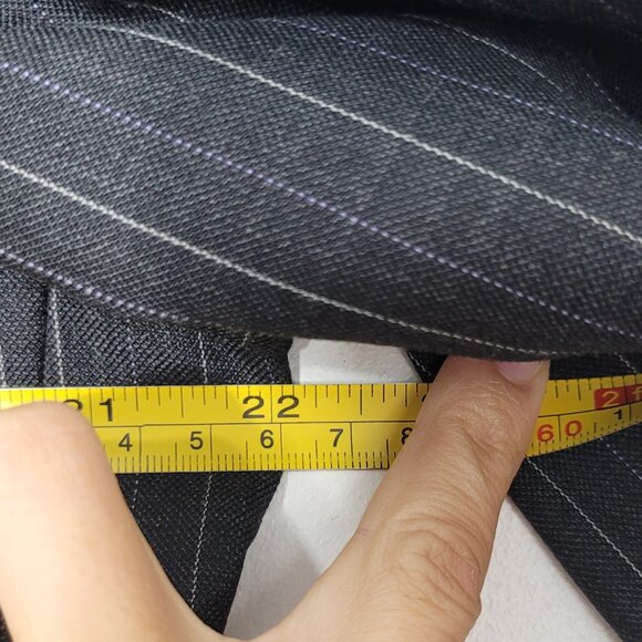 Bouet Men Black Gray Pinstripe 100% Wool Pockets Button Up Blazer Size 40R - Picture 14 of 15
